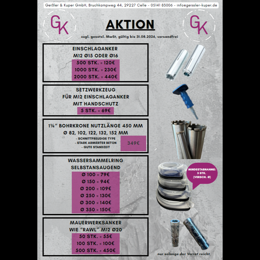 Sonderaktion: Premium Baustellen- & Bohrzubehör